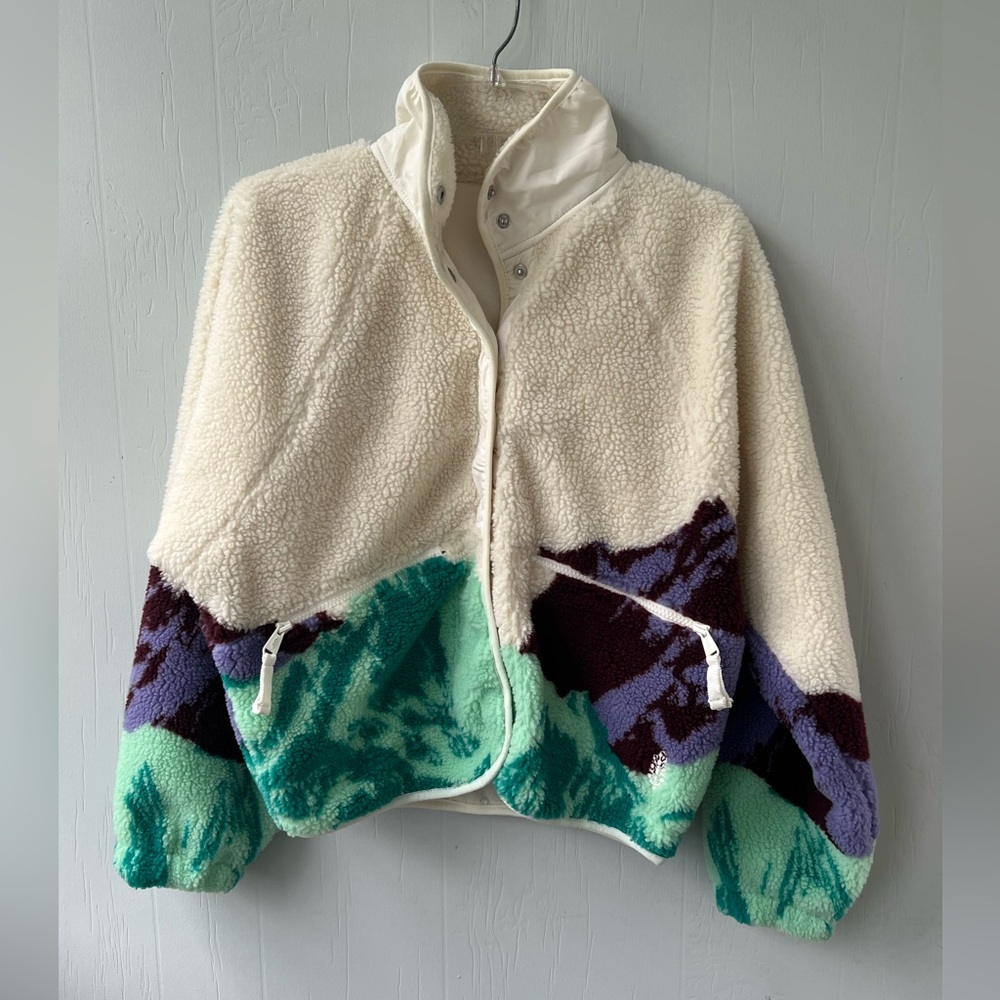 NWOT ⭐️ Free People FP Movement Hit The Slopes Printed Fleece Jacket (XS) - Picture 7 of 16